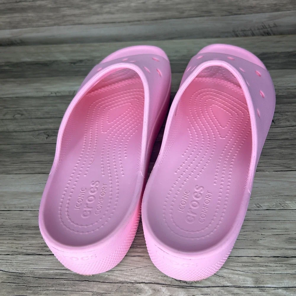 Crocs Platform‎ Slide Open Toe Womens Size 11 Sandals Pink Flamingo - Picture 6 of 9